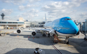 KLM 747-400 at the gate
