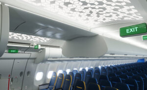 A330neo CEBU Pacific interior with rows and rows of slimline economy class seats