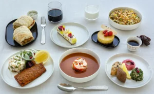 ETIHAD AIRWAYS ramadan meals displayed on a white table