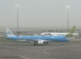 A321neo in blue and white livery, with Viasat Ka-band IFC antenna hump in view